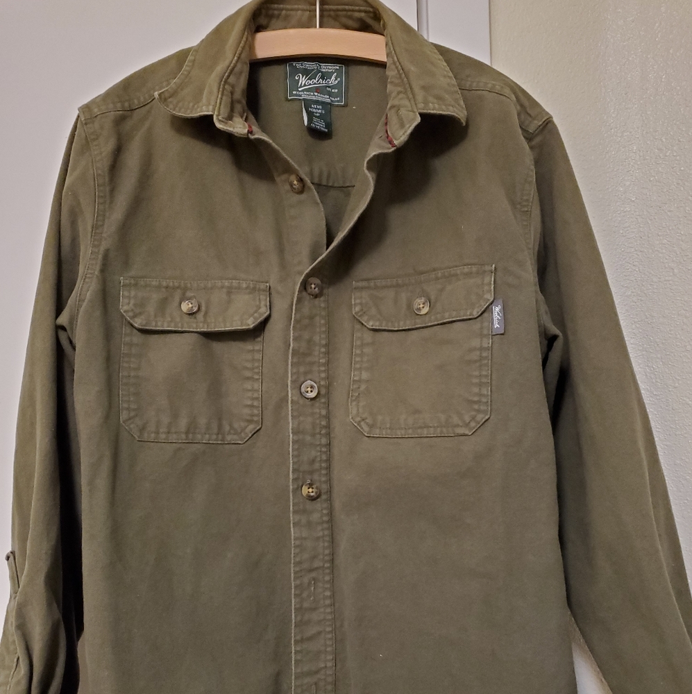 Woolrich Army Green Thick Flannel